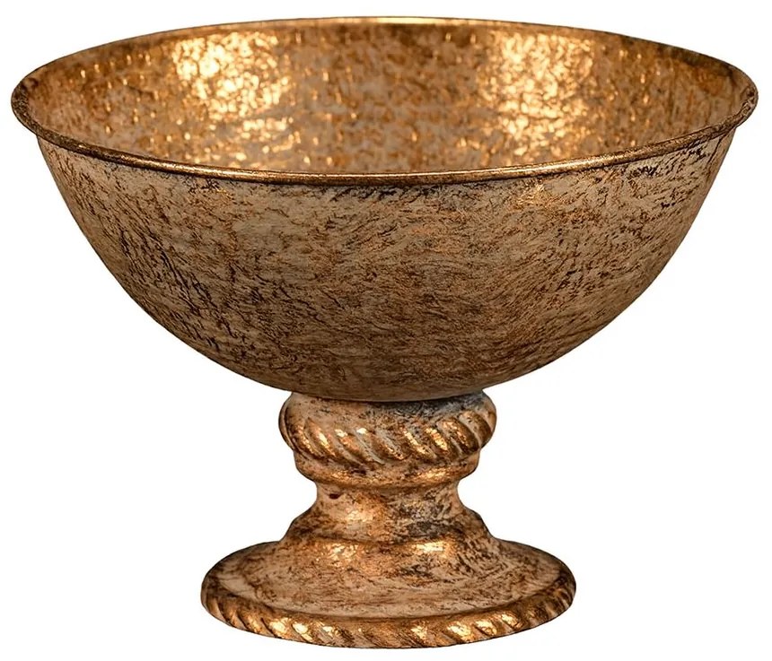 Metalowy kielich szeroki, złoty, 18 x 18 x 13 cm