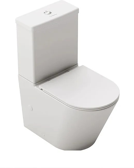 Kompletna Miska WC Rimless Przyścienna | Ultracienka Deska Duroplast Soft Close | Biały Połysk
