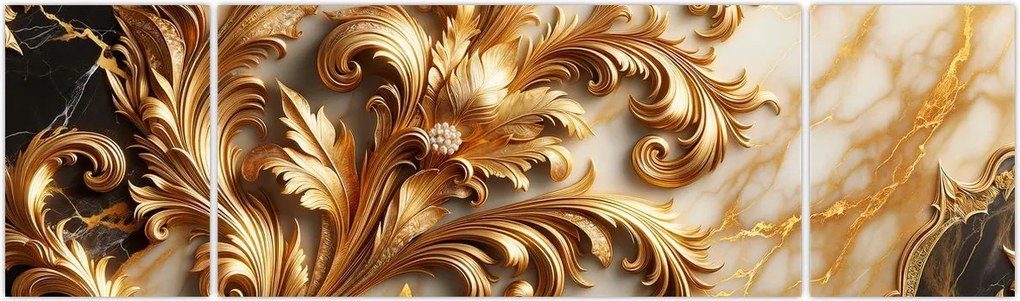 Obraz - Marmur ze złotem (170x50 cm)