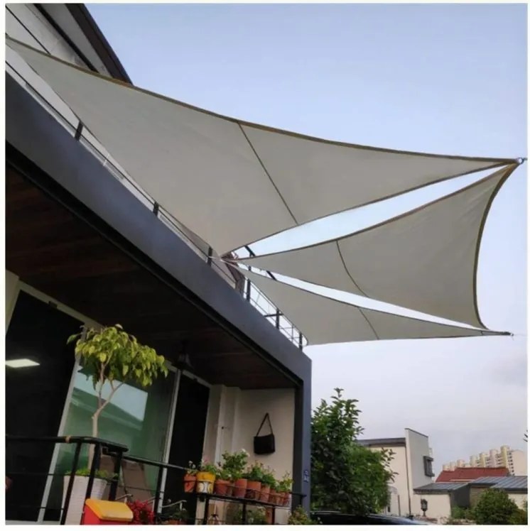 Trójkątny żagiel przeciwsłoneczny tarasowy 192G - 5x5x5 m, szary