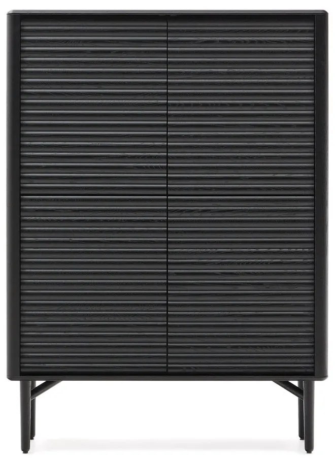 Czarna szafka w dekorze dębu 104,5x144x40 cm Lenon – Kave Home
