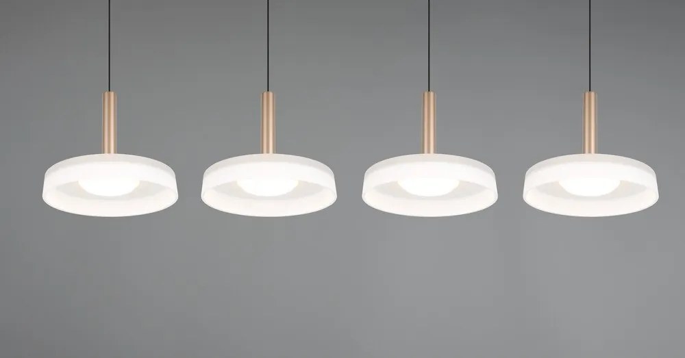 Lampa wisząca LED w czarno-biało-złotym kolorze ze ściemniaczem i szklanym kloszem Celeste – Trio
