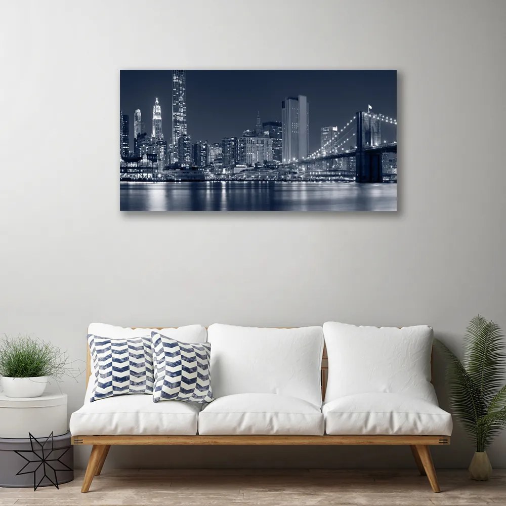 Obraz na płótnie Most nad Miejską Rzeką