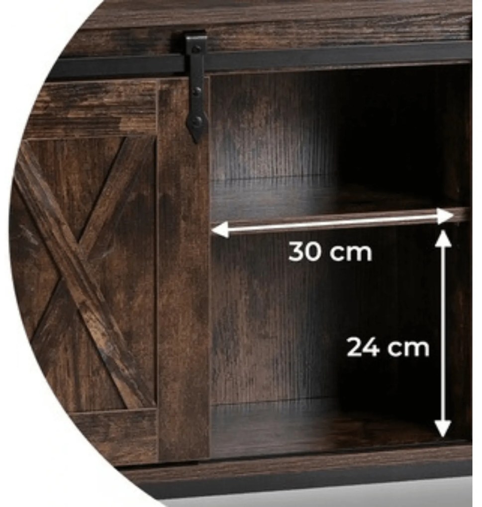 Komoda ARLO 100 cm z Półkami Dąb Rustykalny/Czarny Industrialna