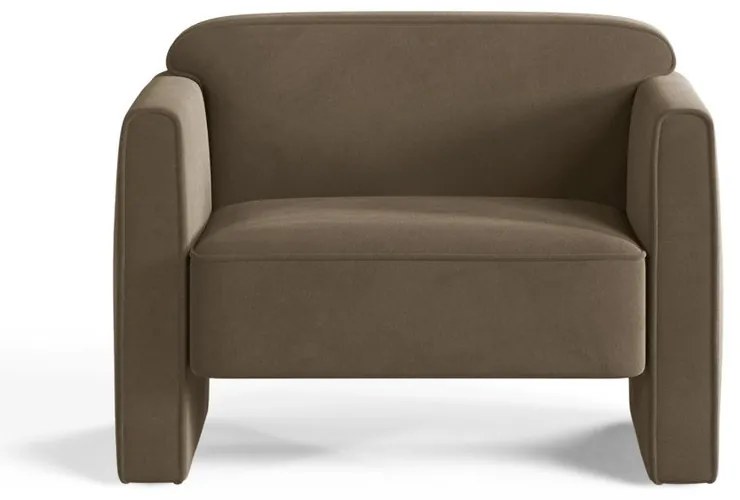 Szarobrązowy aksamitny fotel Abby – Micadoni