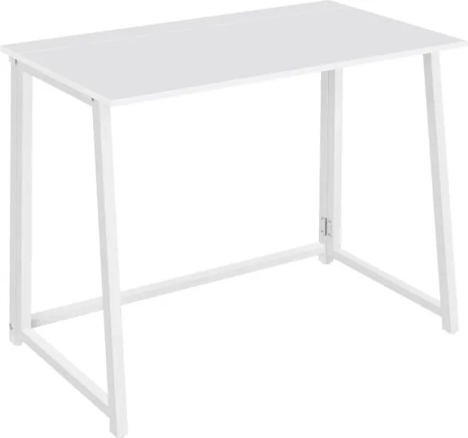 Zestaw do gabinetu ZARIMO stół 80x40 cm, biały + fotel AVOLA VELVET, ciemnoróżowy