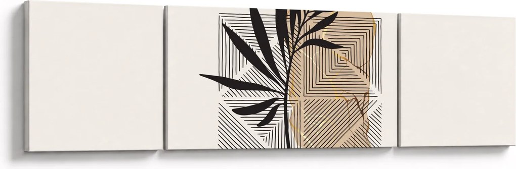 Obraz - Abstrakcja z tropikalnymi liśćmi N⁰1 (170x50 cm)
