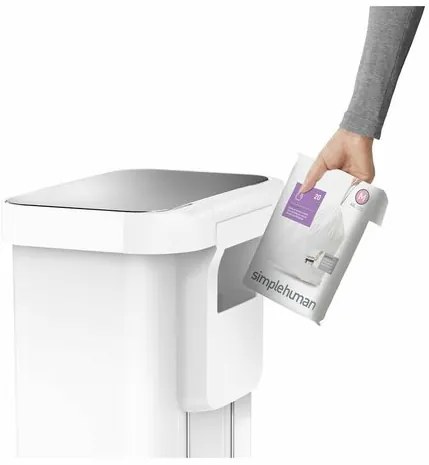 Simplehuman Pojemnik na pedały 45 l, biały, 45 l