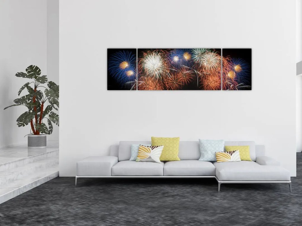 Obraz fajerwerków (170x50 cm)