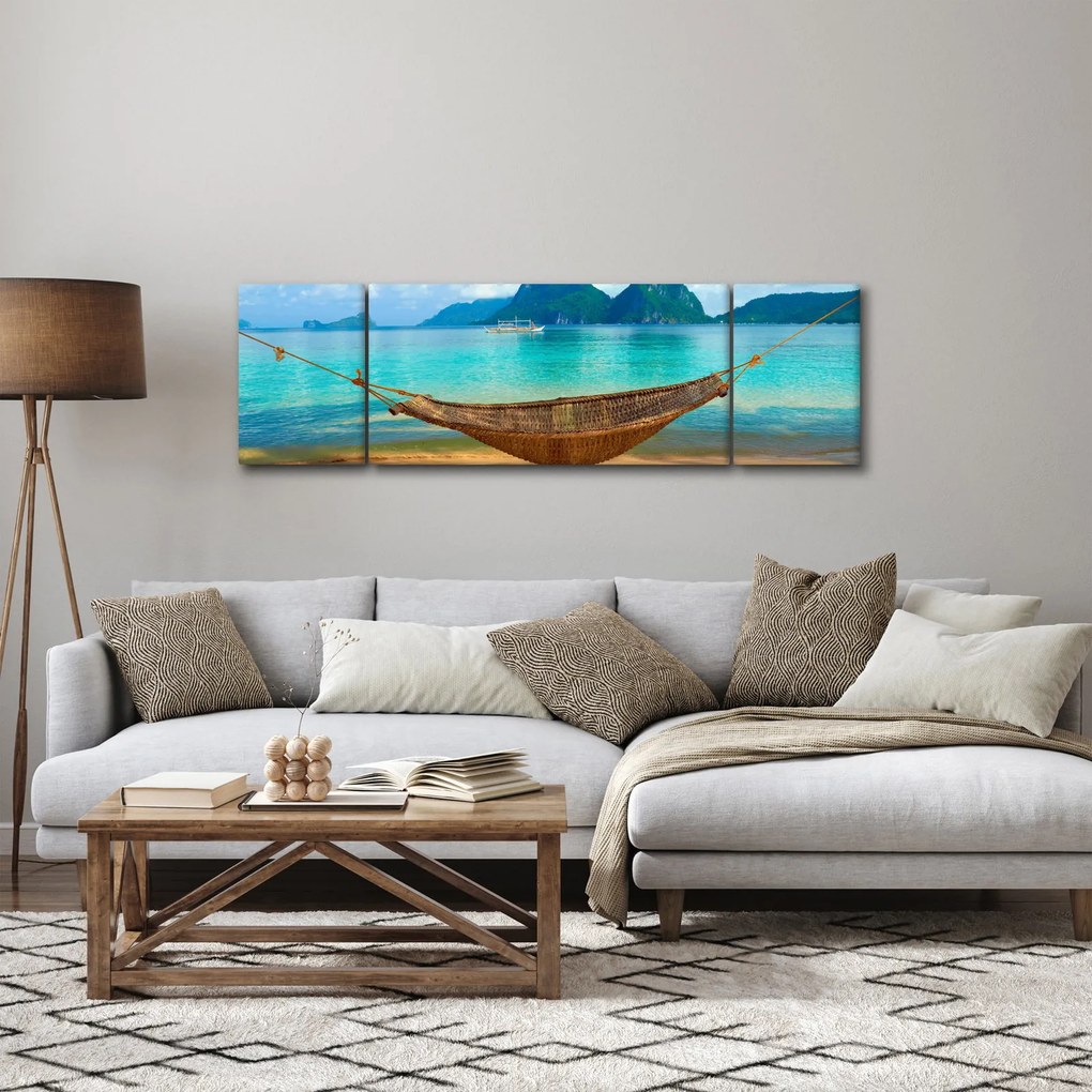 Obraz - Hamak na plaży (170x50 cm)