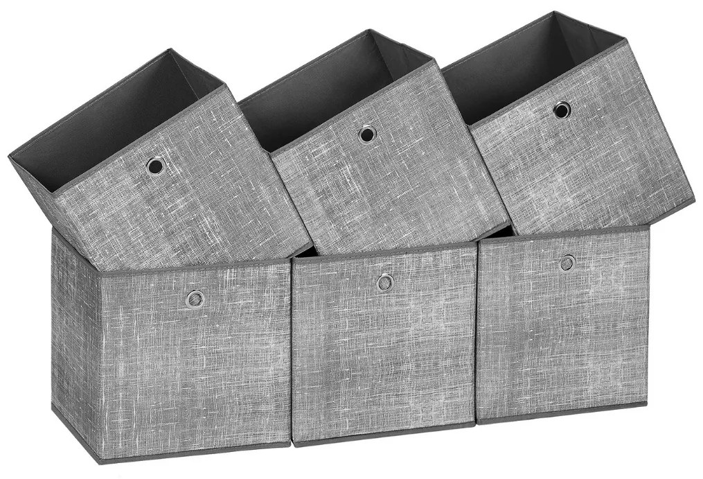 Pudełka do przechowywania GARY 6 szt., 30x30x30cm, szara Jurhan