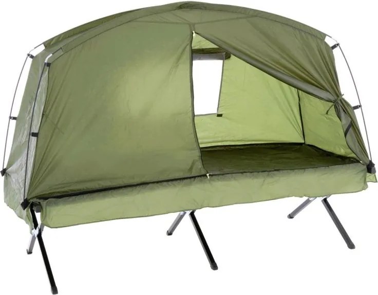 Namiot dla jednej osoby z leżakiem - 185 x 76 x 154 cm, ziel