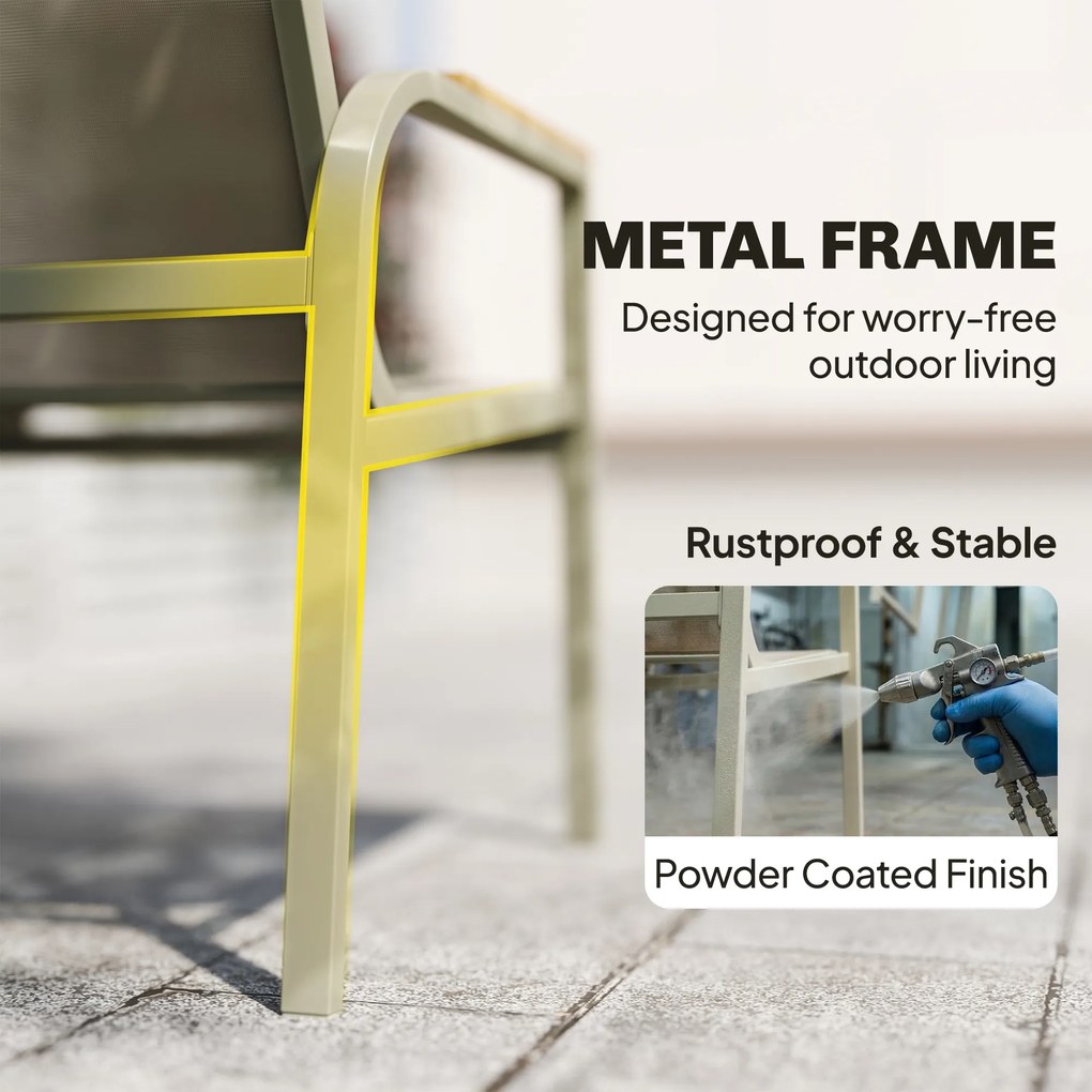 Outsunny Zestaw mebli ogrodowych metalowy, odporny na warunki atmosferyczne, sofa 2-osobowa, 2 fotele, stolik, zielony | Aosom PL