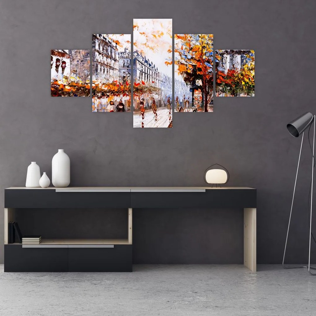 Obraz - Życie w mieście (125x70 cm)