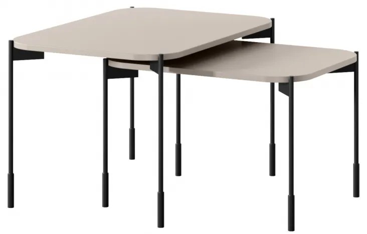 Stolik kawowy Sonatia 70 cm prostokątny na metalowych nogach - kaszmir