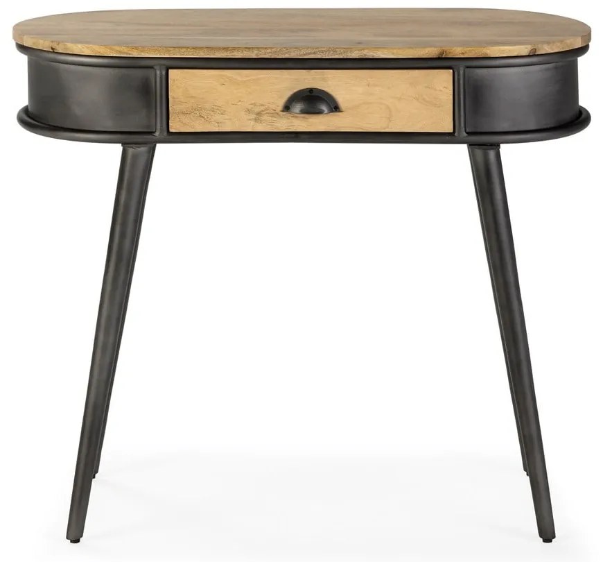 Czarna/w naturalnym kolorze konsola 38x90 cm Delhi – MOME