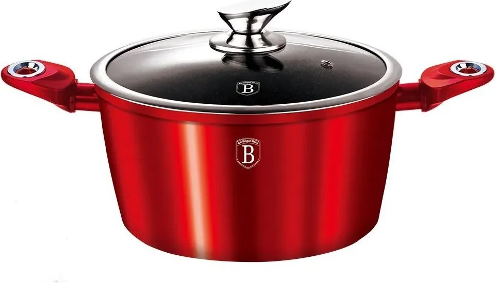 Aluminiowy czerwony garnek na indukcję Biały połysk B9-F62