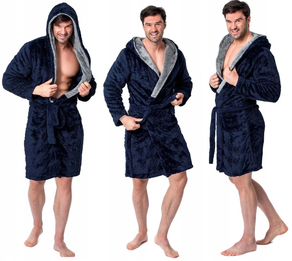 Szlafrok męski Jordan Navy Grey L