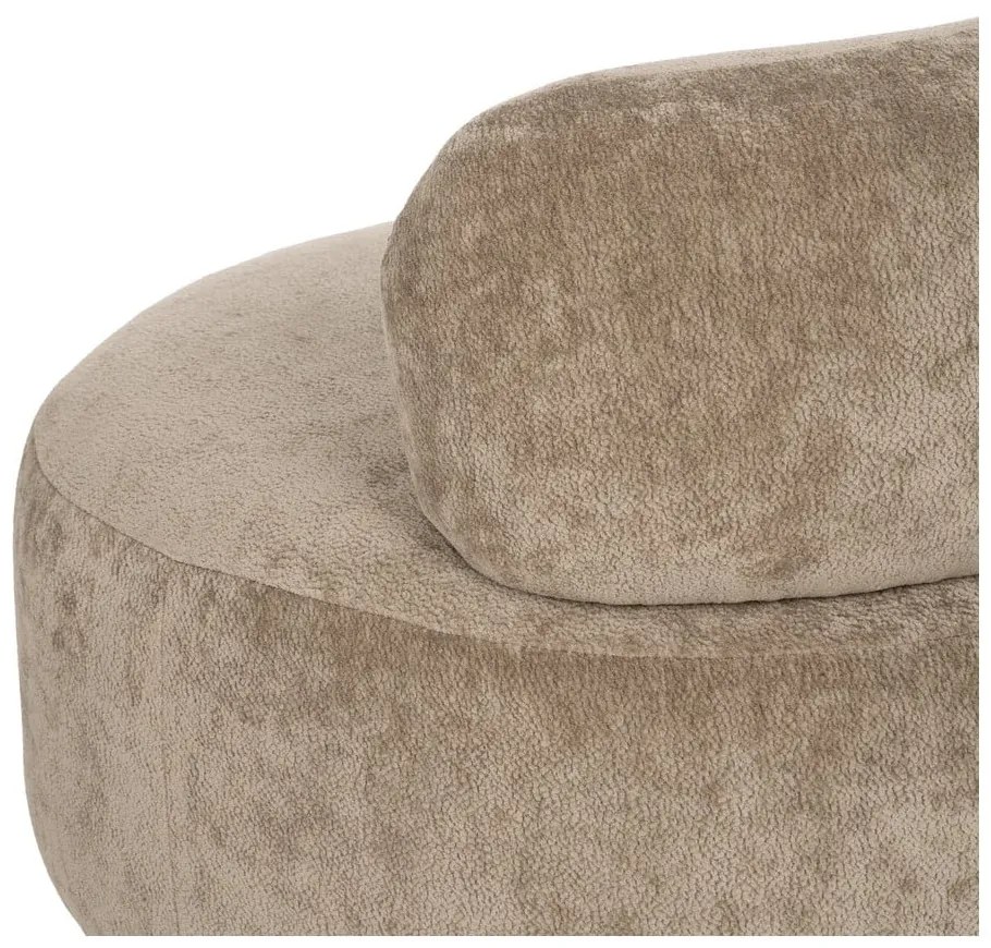 Brązowy fotel z tkaniny szenilowej Birch – Ixia