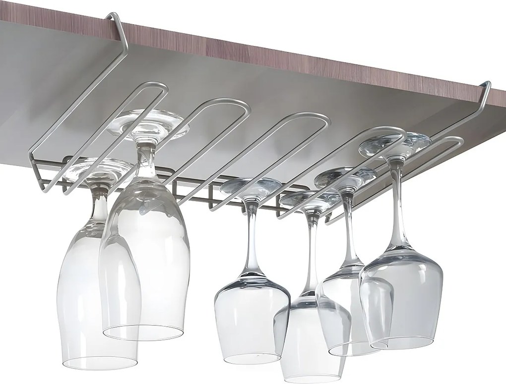 Uchwyt na szklanki MY CRISTAL od métaltex - Pojemność 16 filiżanek - Wykończenie Polytherm® Srebrne