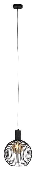 Designerska okrągła lampa wisząca czarna 30 cm - DosDesignerski Oswietlenie wewnetrzne