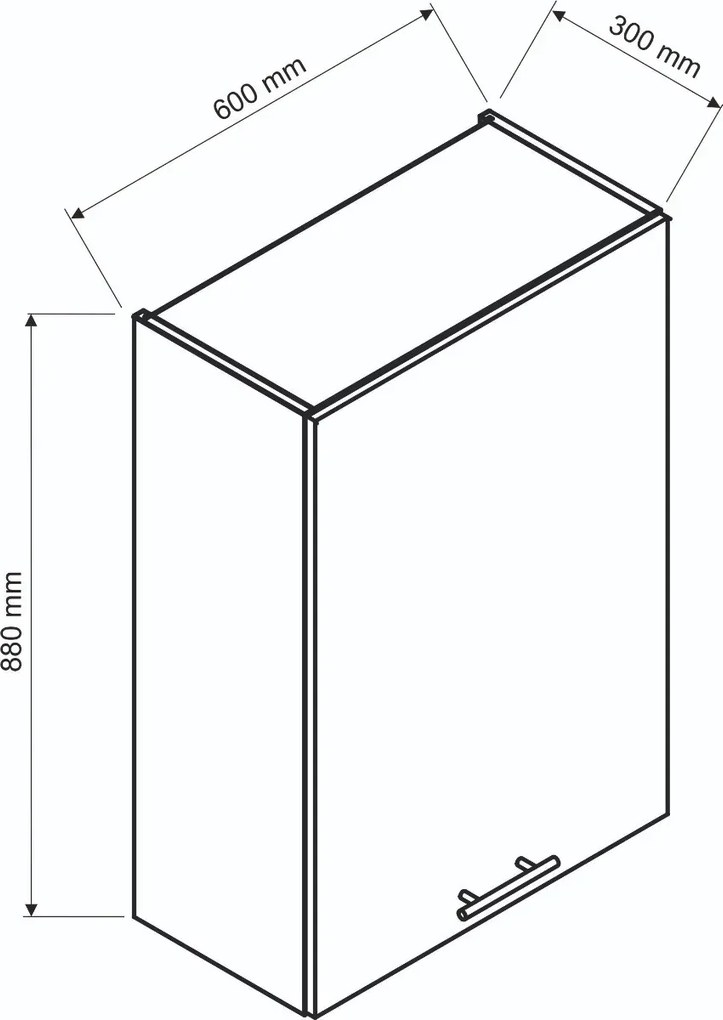 Szafka kuchenna wisząca z okapem 60 ADELE W60 SLIM/88 P/L beżowy mat/srebrna STOLKAR