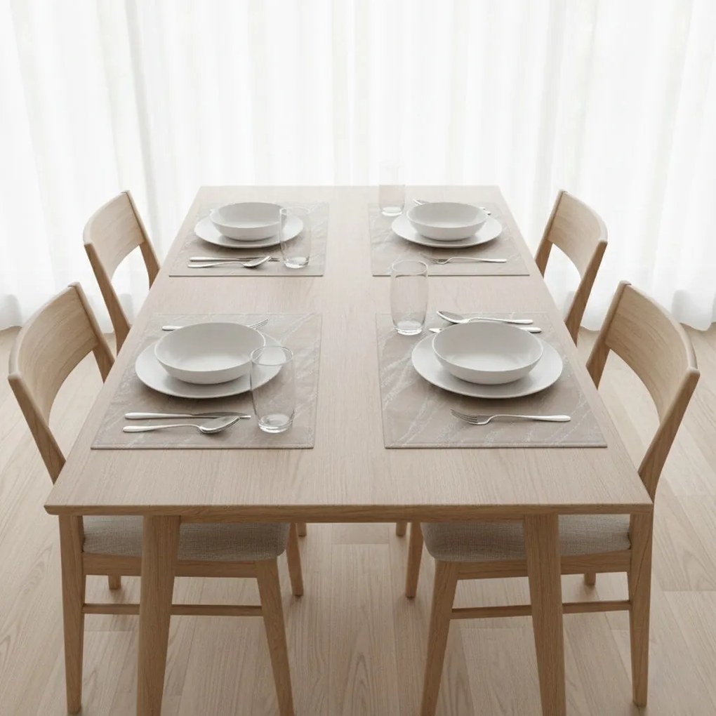 Podkładka pod Talerz Szara z Wzorem Mata na Stół 33x45 Dekoracyjna Stylowa