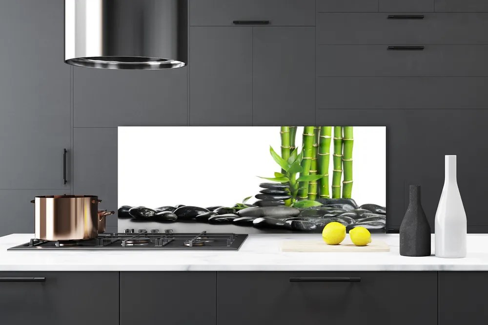 Szkło do Kuchni na Ścianę Artystyczne Pędy Bambusa