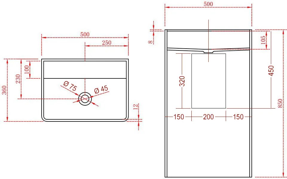 Umywalka stojąca TWZ26