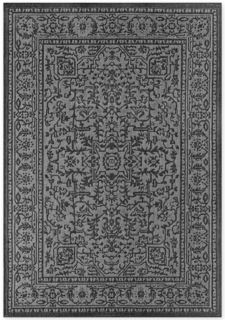 Dywan zewnętrzny dwustronny Duet czarno-kremowy 160 cm x 230 cm