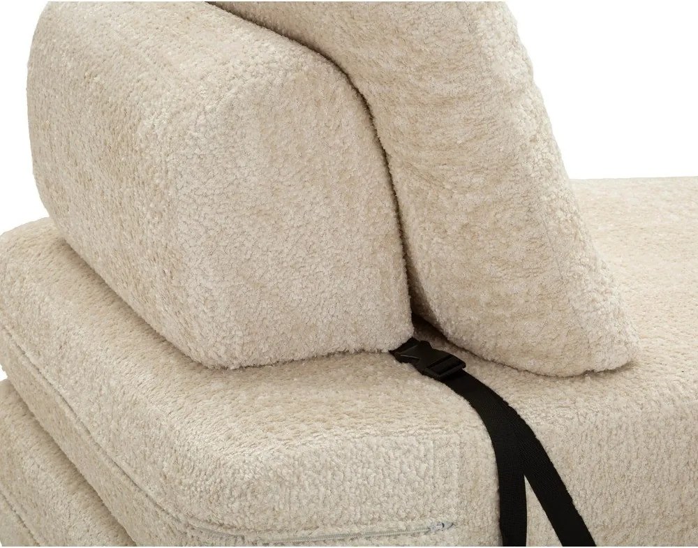 Biały rozkładany fotel z materiału bouclé Faster – Mauro Ferretti