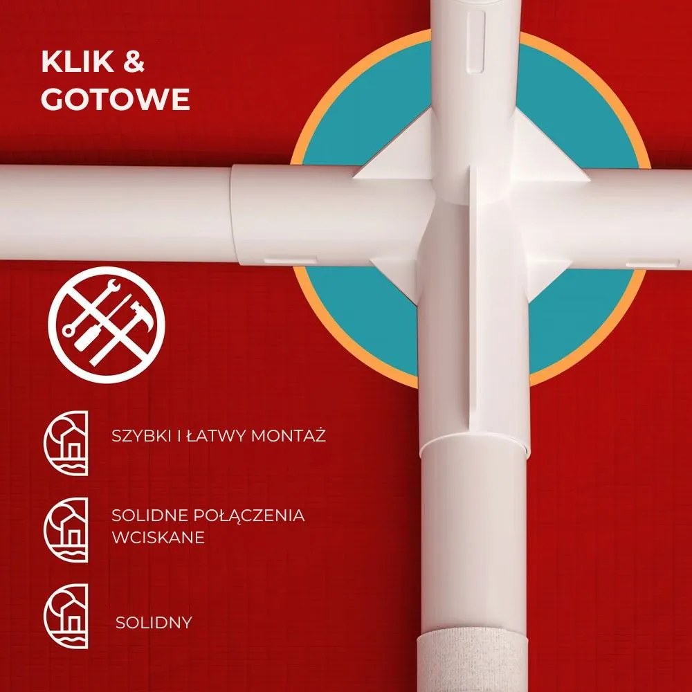 Namiot imprezowy NEAPOL, 3x6m, czerwona Jurhan