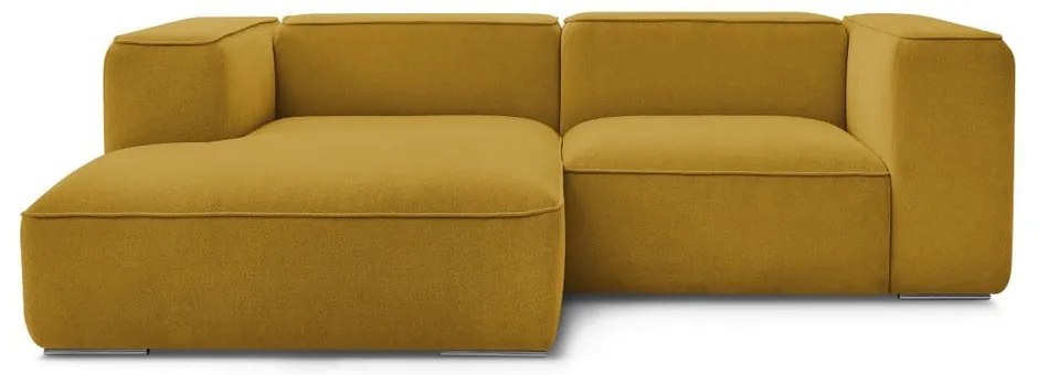 Narożnik z materiału bouclé w kolorze ochry (lewostronny) Zephyr – Bobochic Paris
