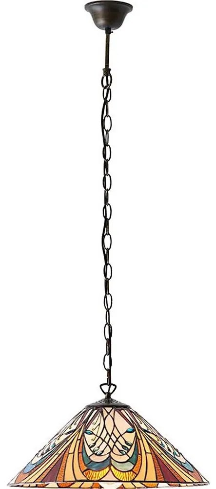 Endon 64162 - Żyrandol na łańcuchu Tiffany HECTOR 1xE27/60W/230V śr. 40 cm