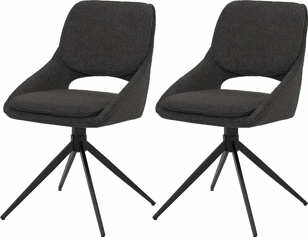 Krzesło do jadalni MCW-N73 (zestaw 2 szt.),  ciemnoszare