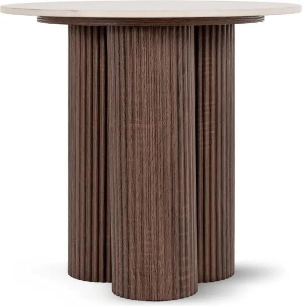 Stolik Kawowy ALMERIA 50 cm Trawertyn/Orzech Nowoczesny