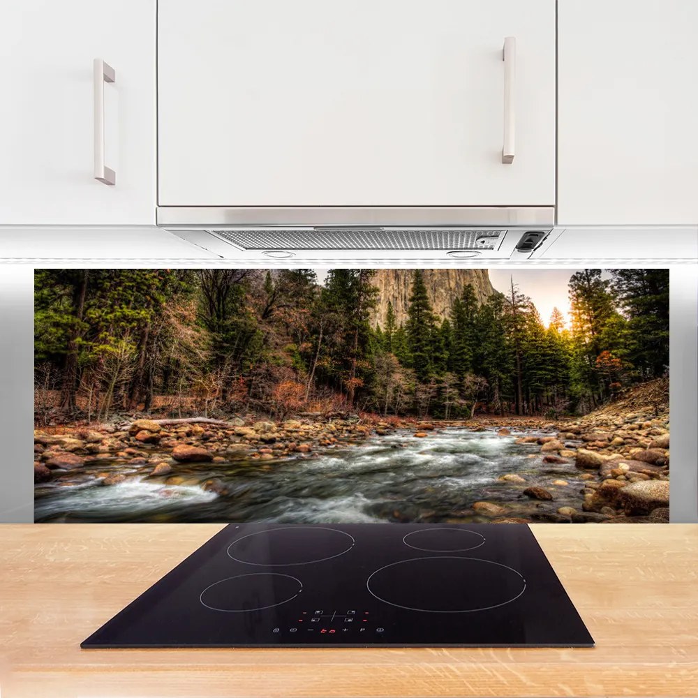 Panel Szklany do Kuchni Jezioro W Objęciach Lasu