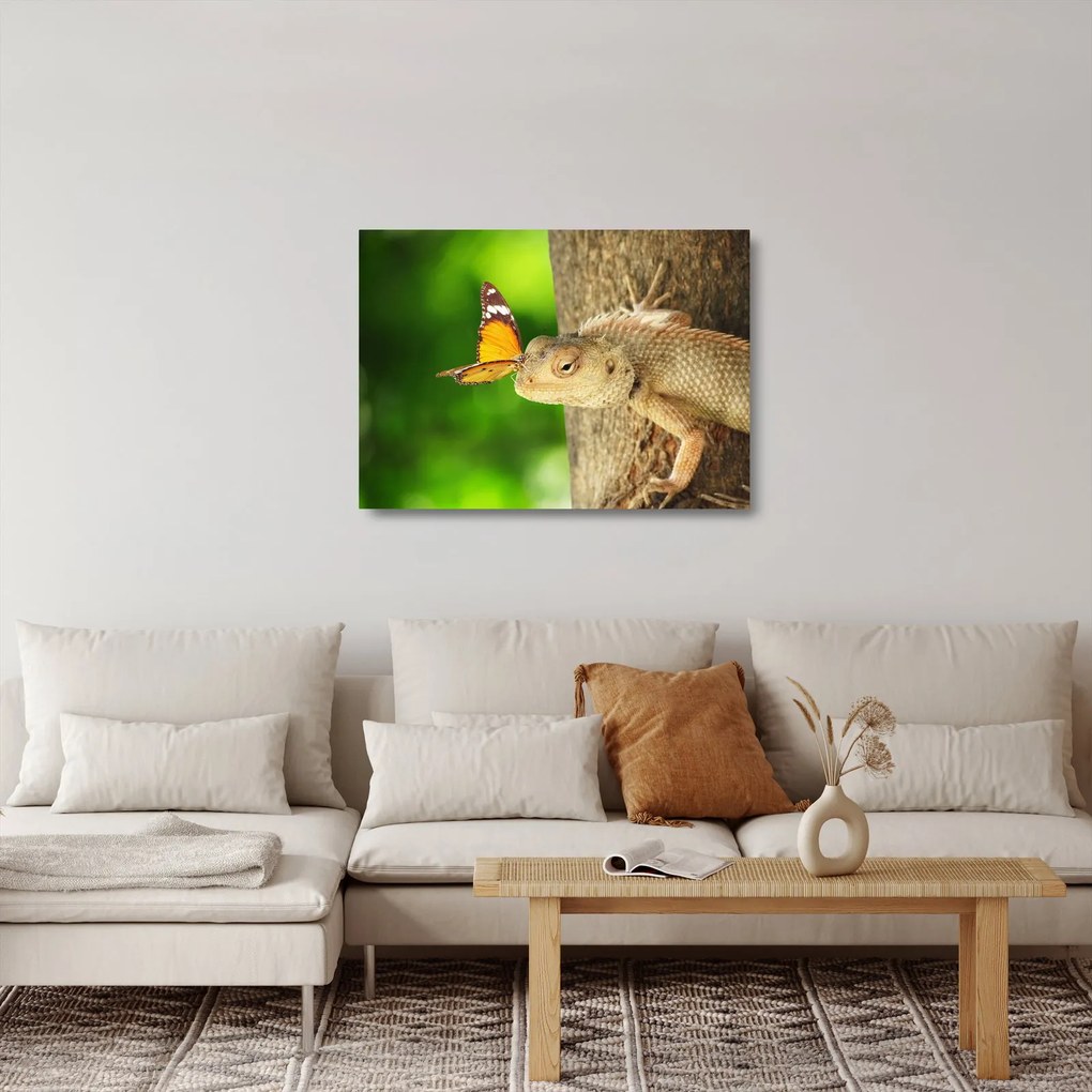 Obraz na szkle - Jaszczurka (70x50 cm)