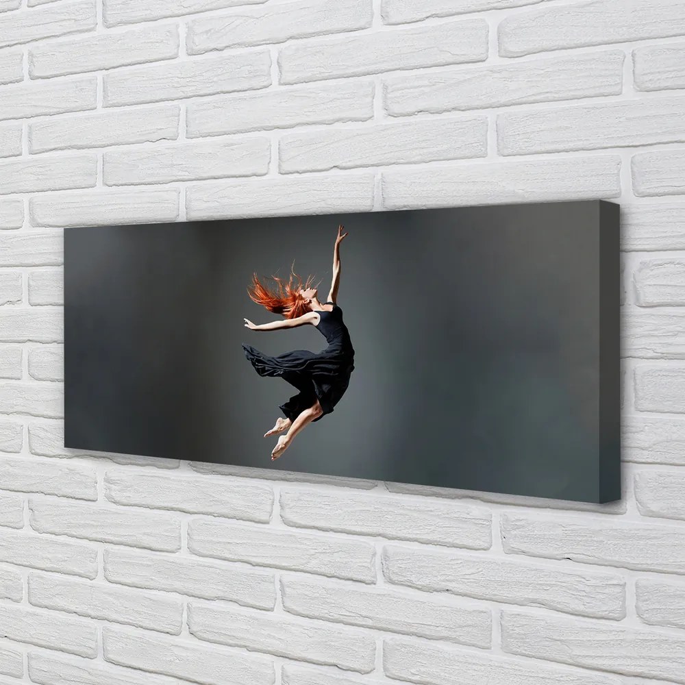 Obraz drukowany na płótnie Kobieta w Czarnej Sukience