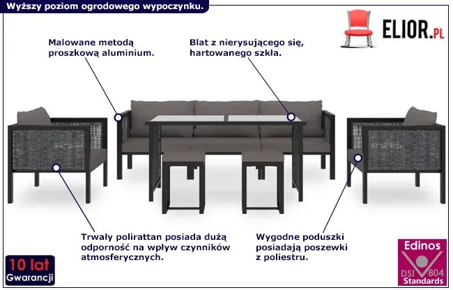 Zestaw mebli tarasowych wypoczynkowych - Optis 5X