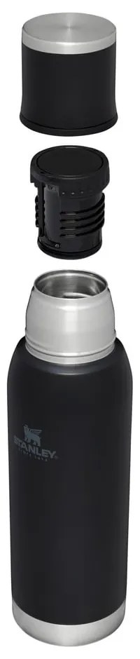 Czarny termos ze stali nierdzewnej 1 l Adventure To-Go Black – Stanley