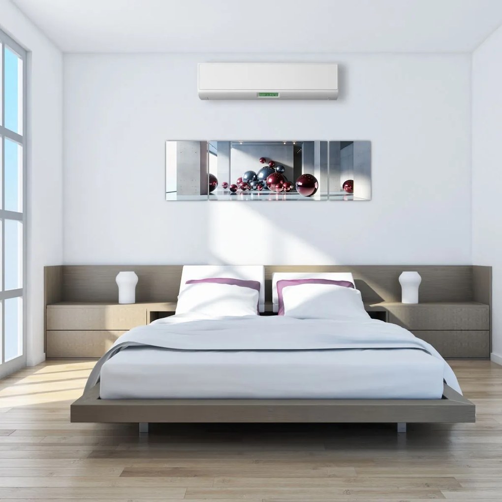 Obraz - 3D przestrzeń z kulami II. (170x50 cm)