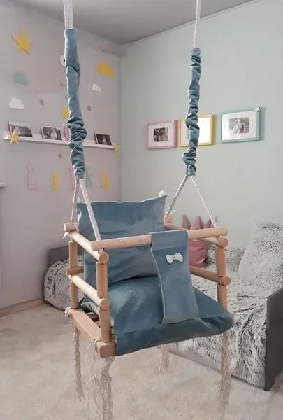 Turkusowo-niebieska huśtawka dla chłopca E1-P38