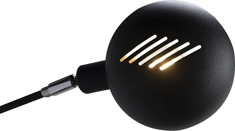 Designerska lampa podłogowa czarna 5-światłowa - Sixties Marmo