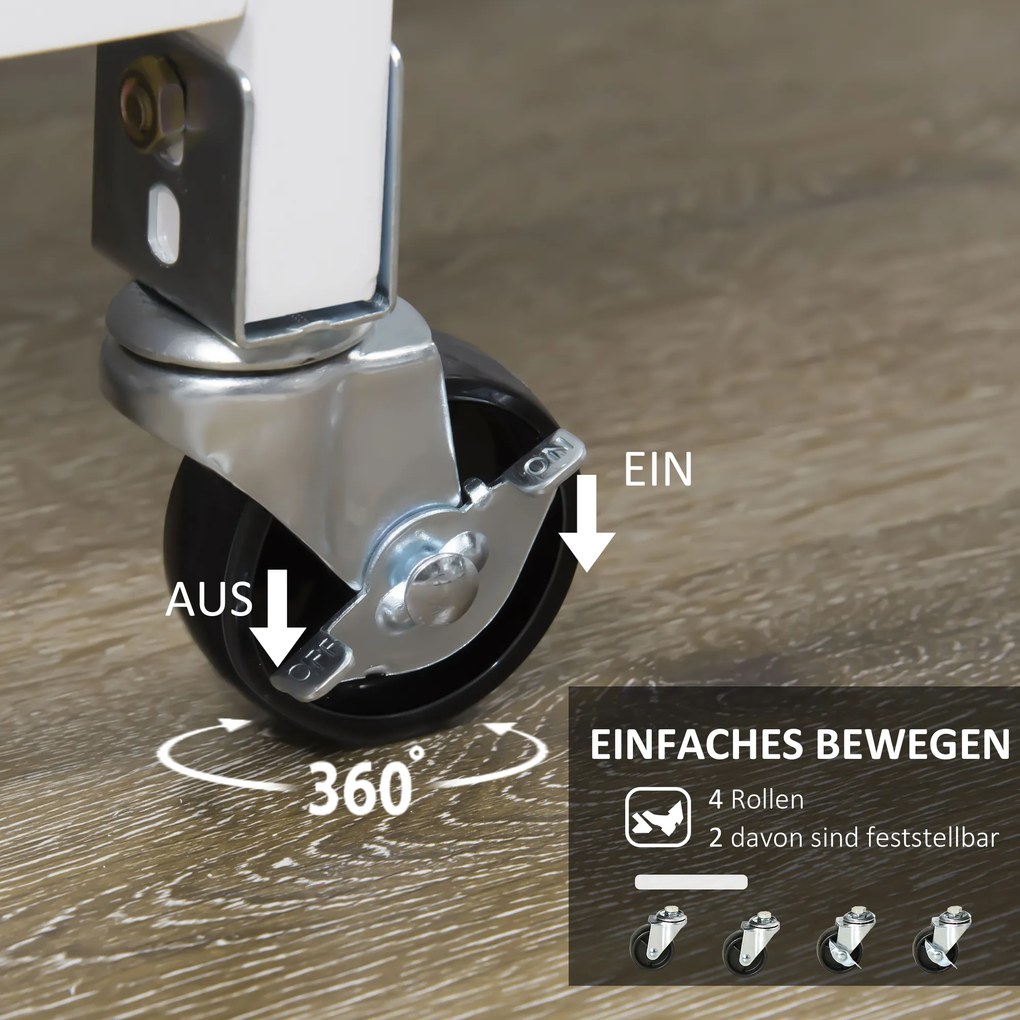 HOMCOM Wózek kuchenny z 3 szufladami, wózek na kółkach z 3 poziomami