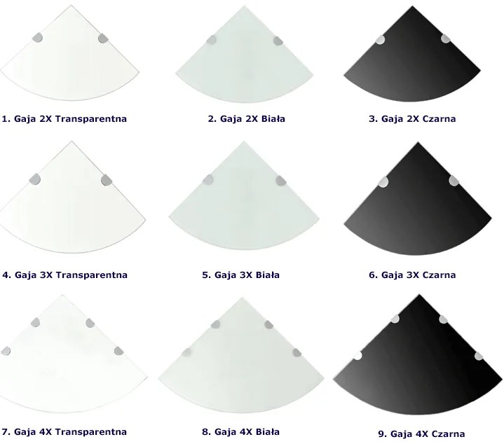 Transparentna półka narożna D9-N95