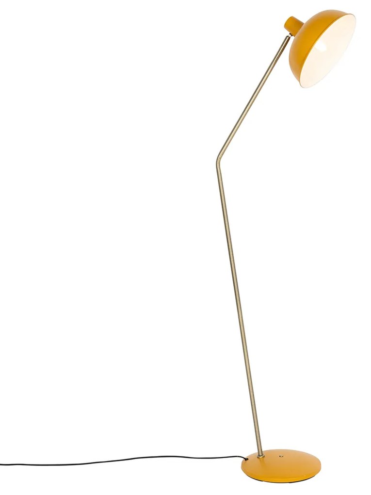 Lampa stojąca Retro żółta z brązem - Milou Retro Oswietlenie wewnetrzne