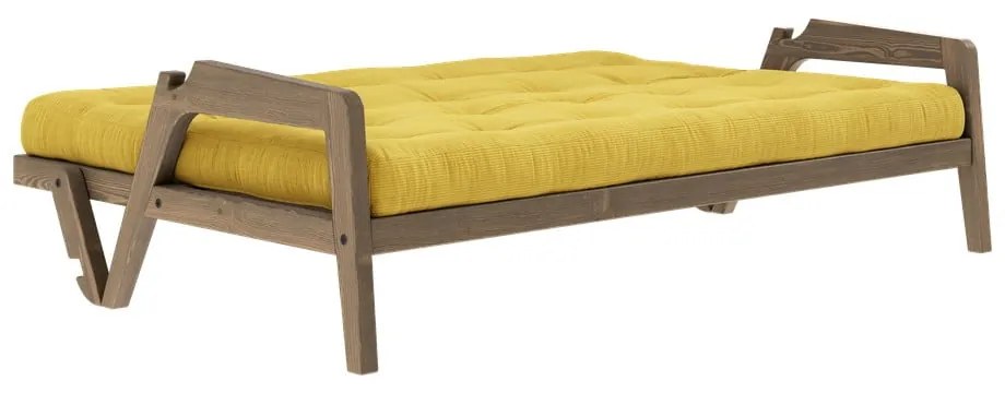 Żółta sztruksowa rozkładana sofa 204 cm Grab – Karup Design