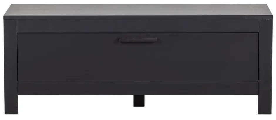 Czarna szafka pod TV z litego drewna sosnowego 120x45 cm Bonk – Basiclabel
