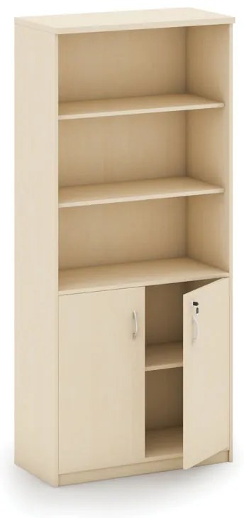 Szafa dwudrzwiowa z półkami MIRELLI, 800 x 400 x 1800 mm, brzoza
